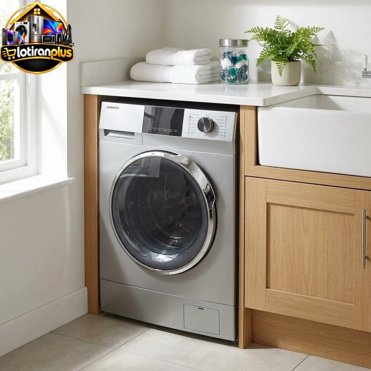 ماشین لباسشویی اتوماتیک دوو مدل LM-811W ظرفیت 8 کیلوگرم با 15 برنامه شستوشو، موتور تسمهای 1200 دور در دقیقه، فناوری بخارشوی، نانوسیلور، قفل کودک و شروع با تأخیر تا 24 ساعت، رده انرژی +++A و خشککن