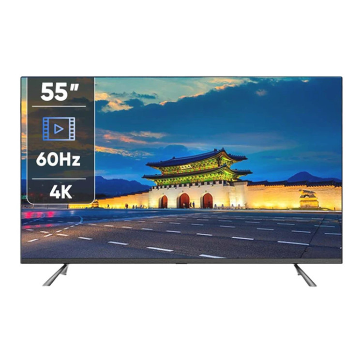 تلویزیون 55 اینچ LED هوشمند دوو مدل 55DM4000 با کیفیت تصویر 4K، پنل VA با نور پسزمینه DLED، نرخ تازهسازی 60 هرتز، پشتیبانی از HDR10 و Dolby Vision، سیستم صوتی دو کاناله 24 وات با فناوری Dolby Atmos و سیستمعامل Google TV نسخه 3.0
